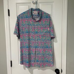 Chubbies Pink and Blue Tropical Men's Shirt
